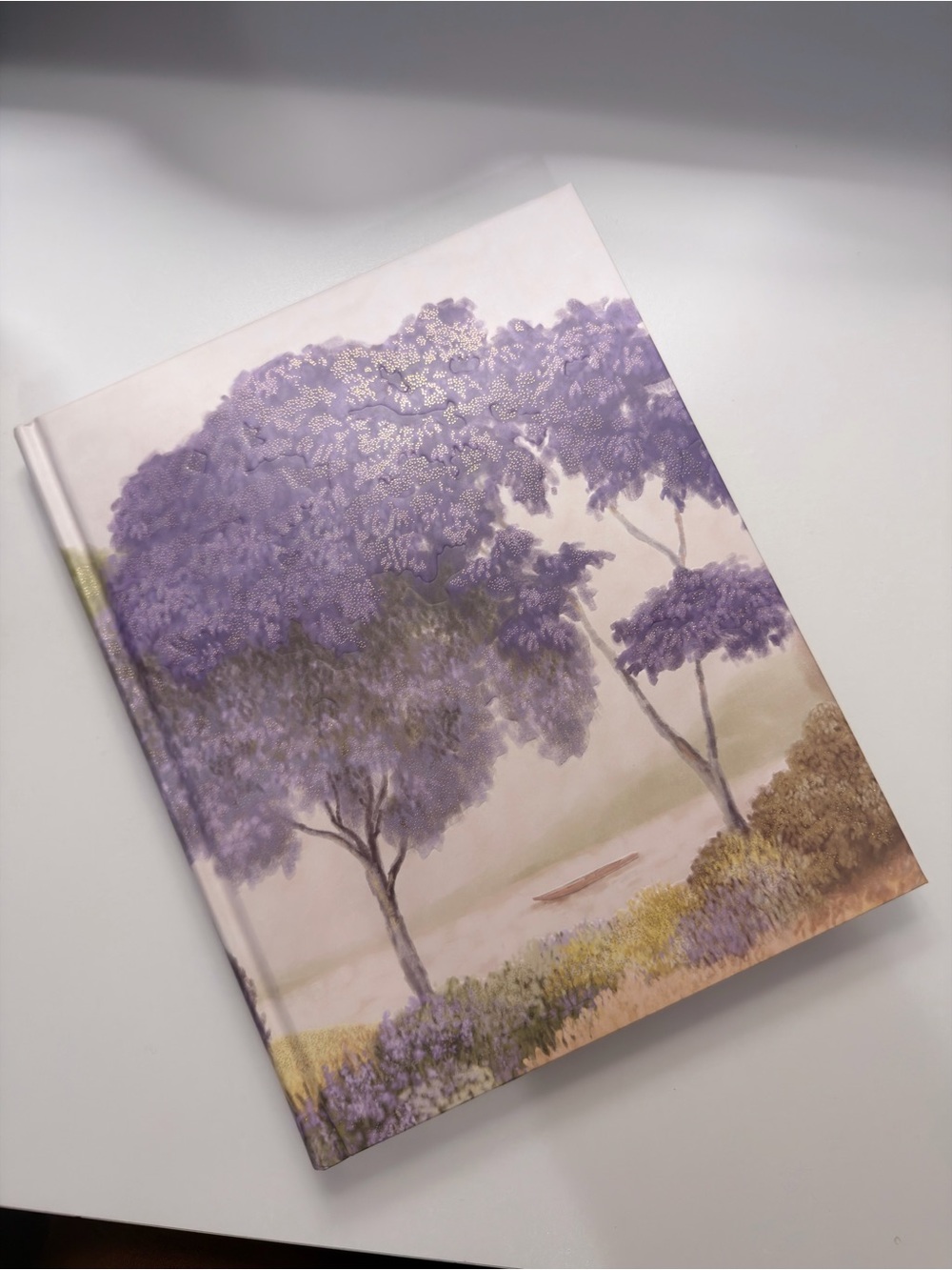 Hardcover Journal with Lavender Tree Artwork - Purple Cover
